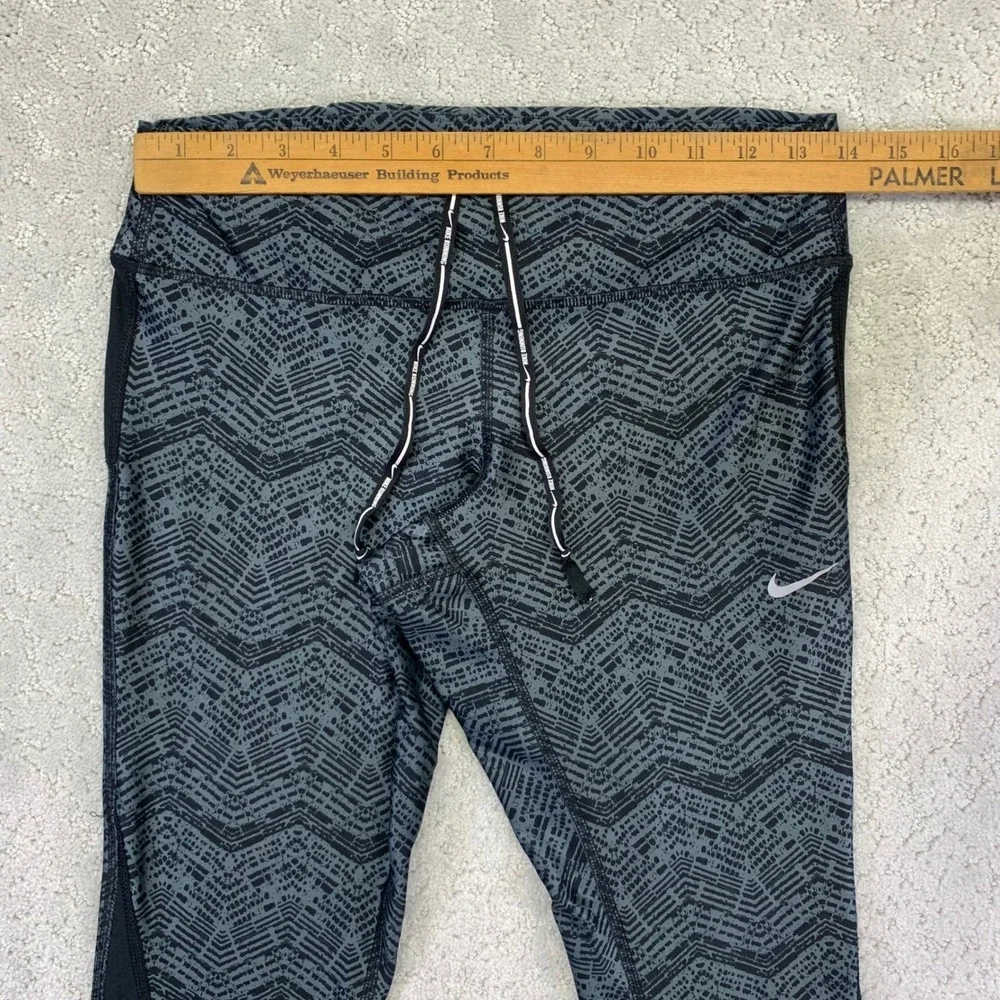 Nike Dri Fit Running Crop Leggings Womens Medium Geometric‎ Athletic Pants